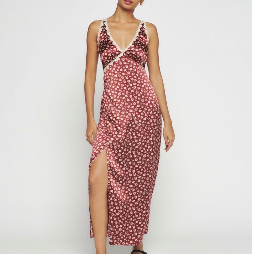 Reformation Hennaley Silk Dress